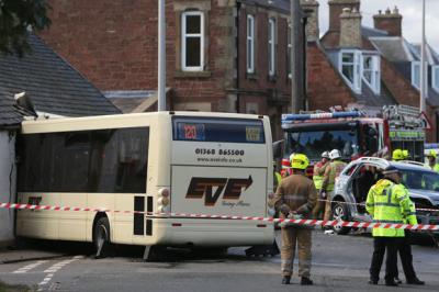 Seven Injured As Bus Hits House Following Car Collision In East Lothian ...